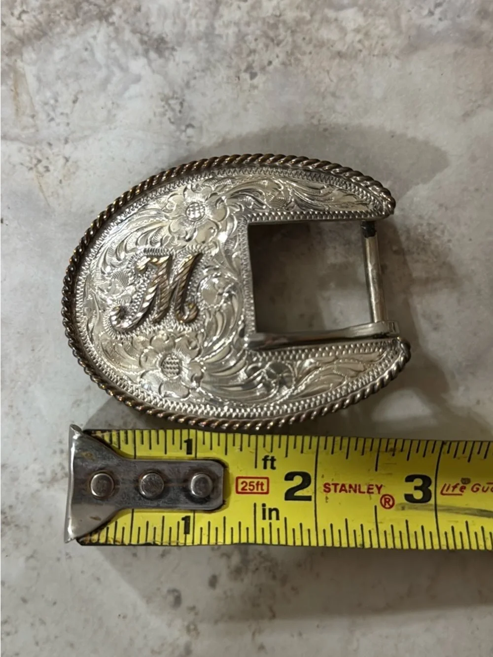 Western Silver Belt Buckle Set